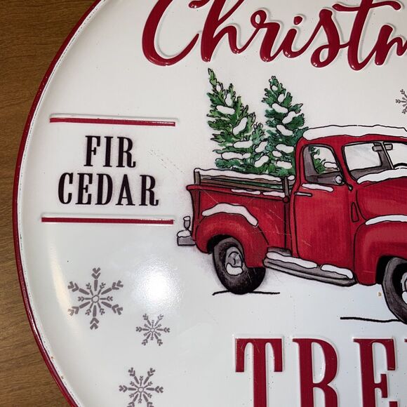 Burton And Burton 15 Inch Round Christmas Trees Sign Indoor Outdoor - Picture 3 of 11